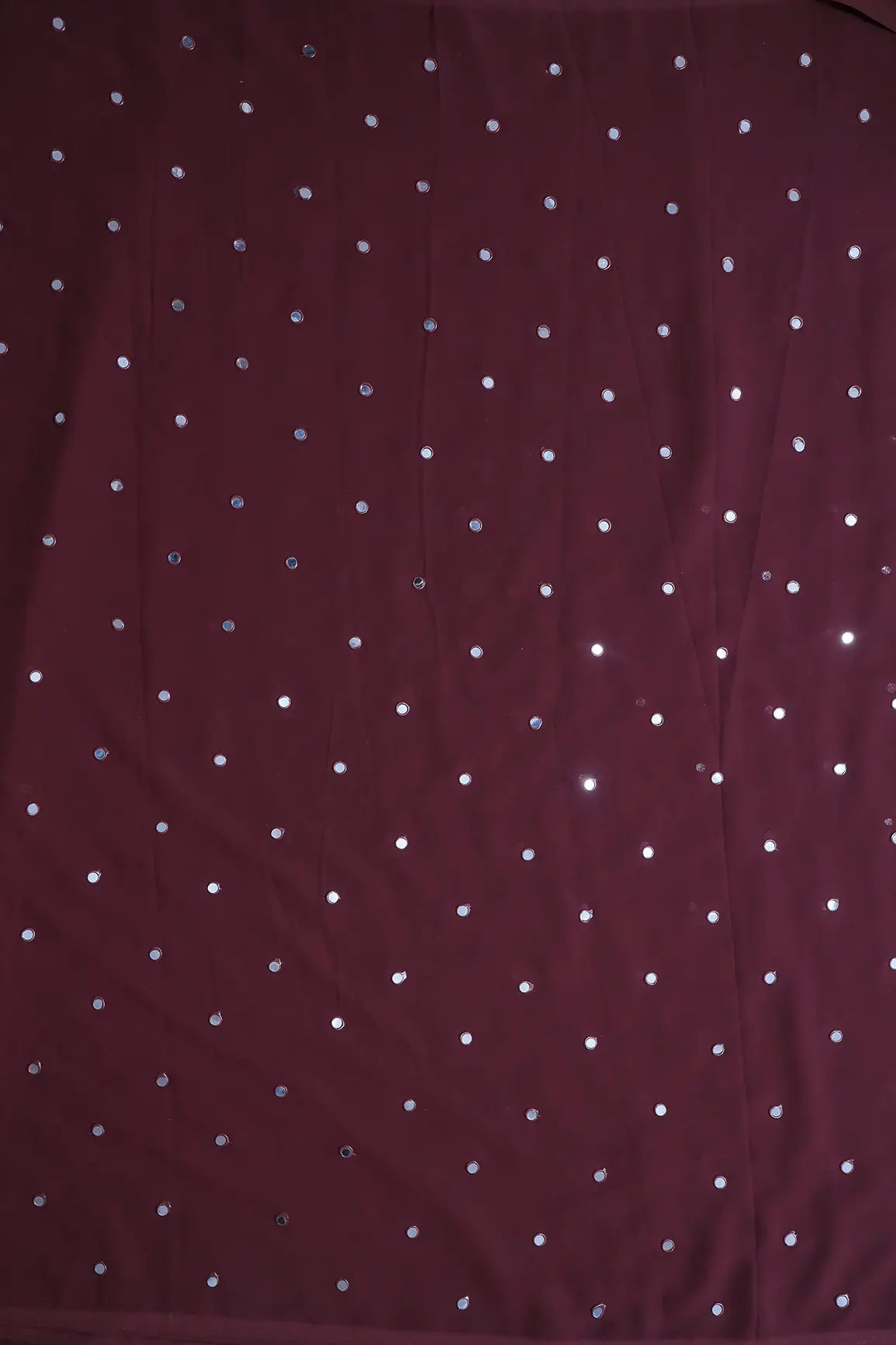 AIzaSyBcstauz-XMPRhEY21AUzeo032pxrXB5Ug - Beautiful Real Mirror Embroidery Work On Maroon Georgette Fabric