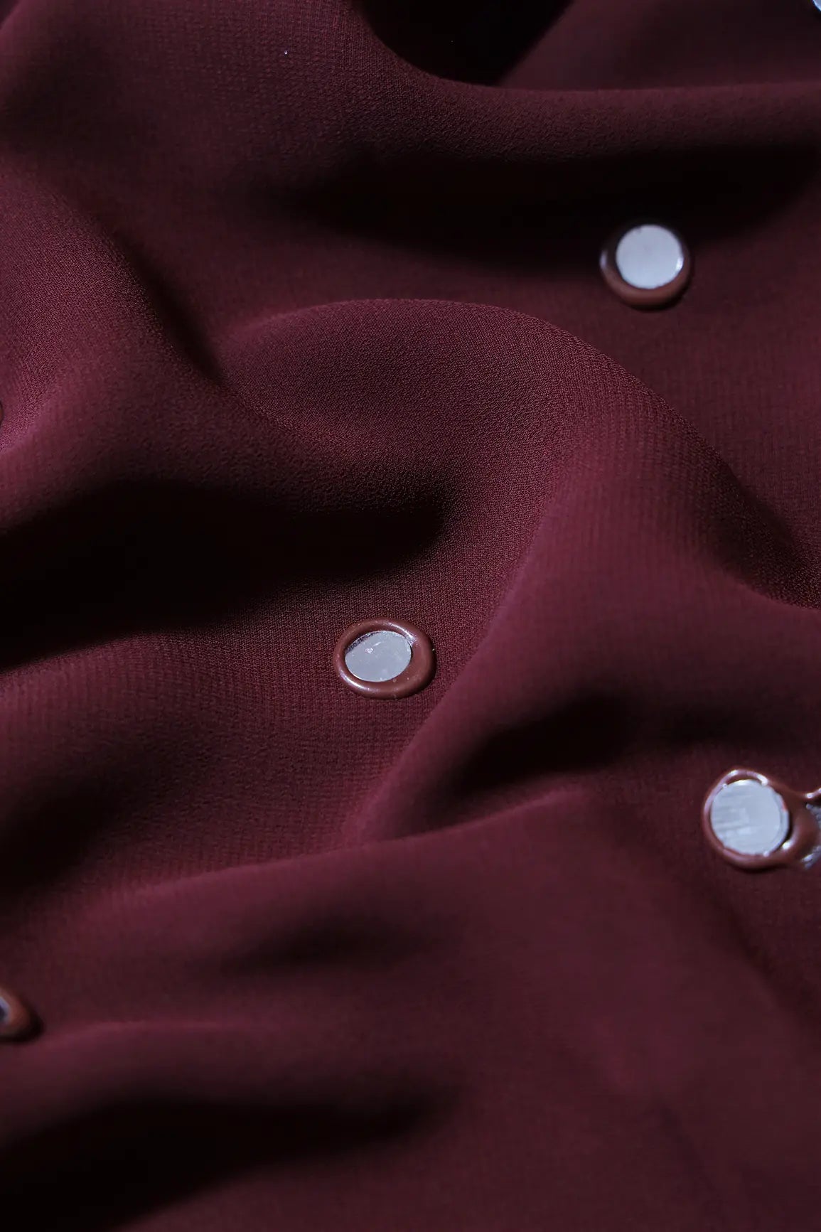 AIzaSyBcstauz-XMPRhEY21AUzeo032pxrXB5Ug - Beautiful Real Mirror Embroidery Work On Maroon Georgette Fabric