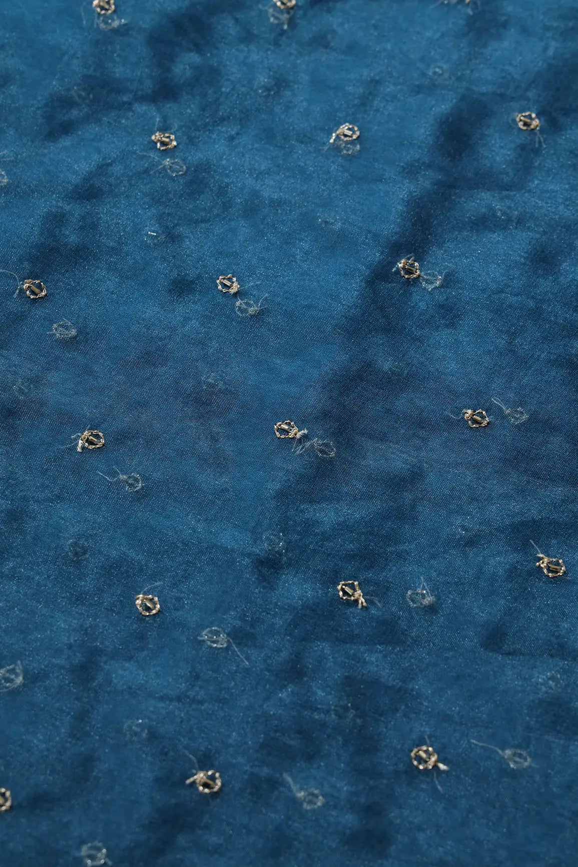 AIzaSyBcstauz-XMPRhEY21AUzeo032pxrXB5Ug - Cut Dana Beads With Zari Small Motif Embroidery On Rama Organza Fabric