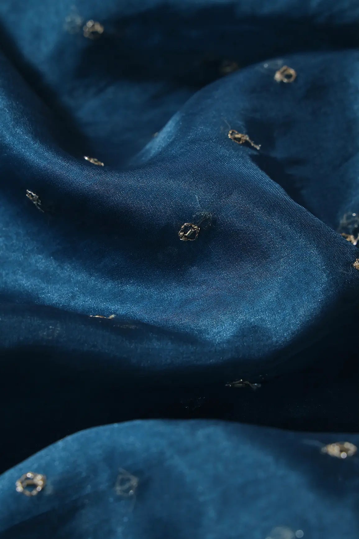 AIzaSyBcstauz-XMPRhEY21AUzeo032pxrXB5Ug - Cut Dana Beads With Zari Small Motif Embroidery On Rama Organza Fabric