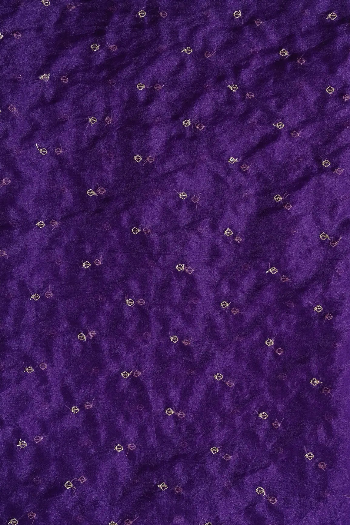 AIzaSyBcstauz-XMPRhEY21AUzeo032pxrXB5Ug - Cut Dana Beads With Zari Small Motif Embroidery On Purple Organza Fabric