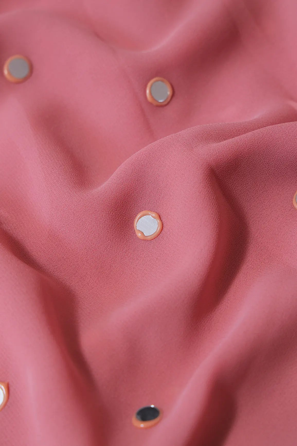 AIzaSyBcstauz-XMPRhEY21AUzeo032pxrXB5Ug - Beautiful Real Mirror Embroidery Work On Thulian Pink Georgette Fabric