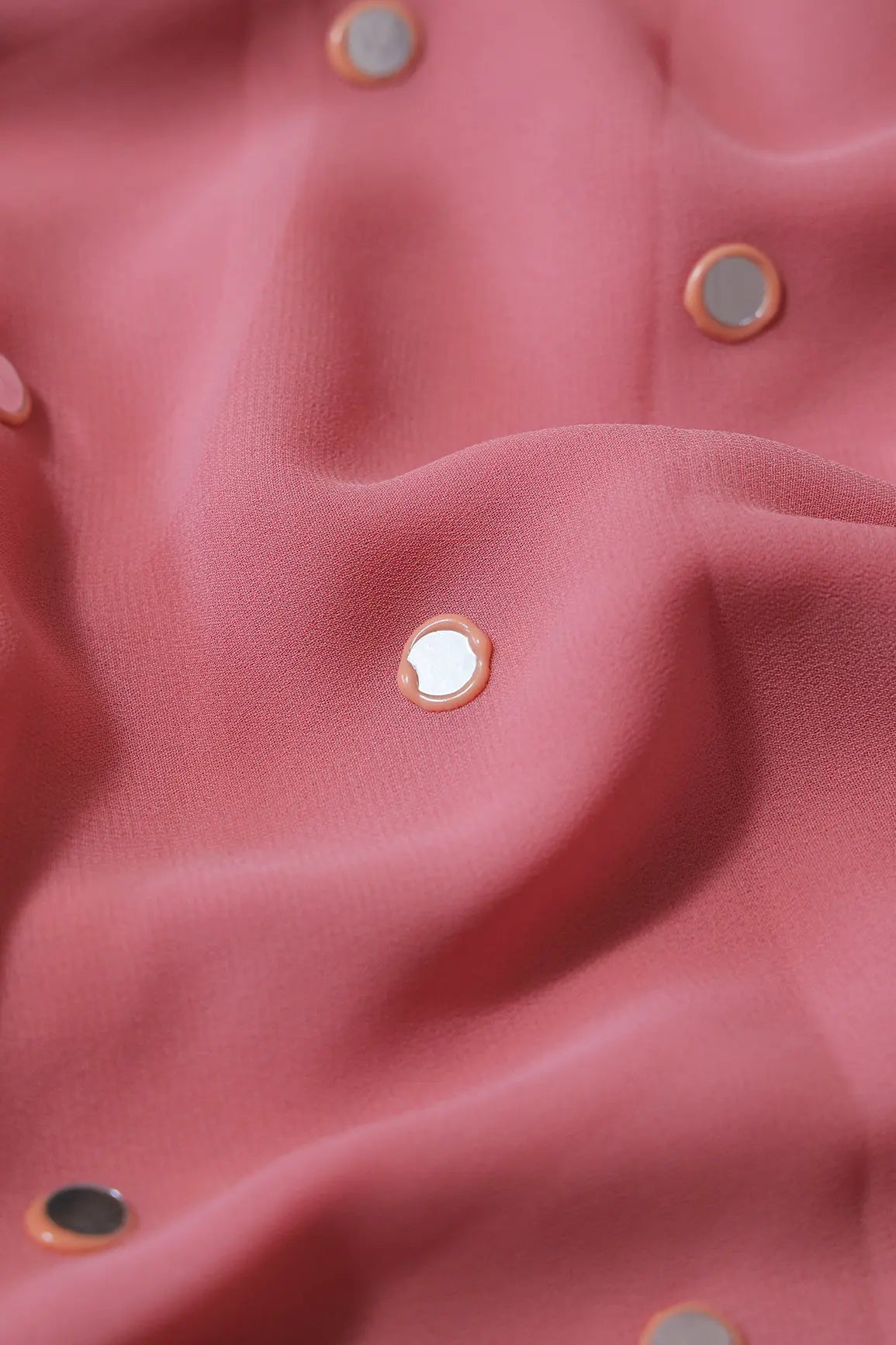 AIzaSyBcstauz-XMPRhEY21AUzeo032pxrXB5Ug - Beautiful Real Mirror Embroidery Work On Thulian Pink Georgette Fabric