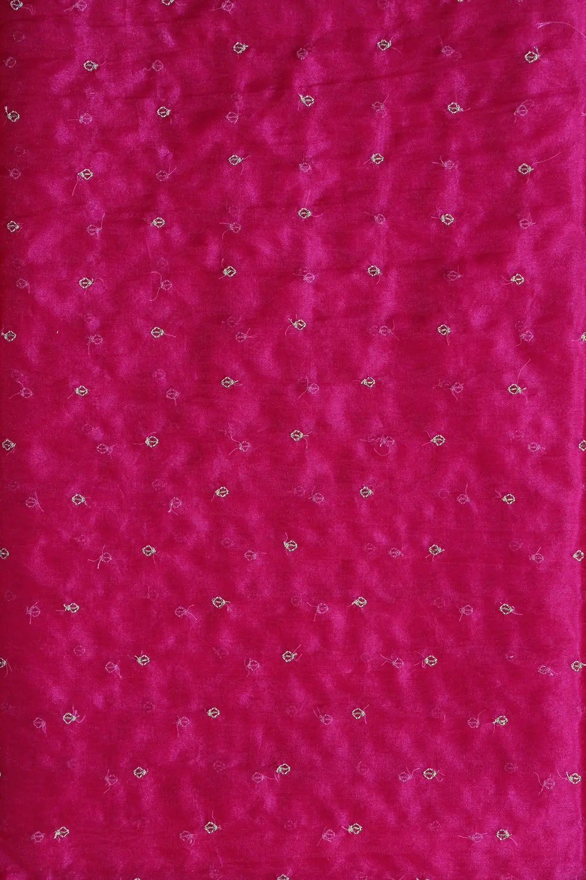 AIzaSyBcstauz-XMPRhEY21AUzeo032pxrXB5Ug - Cut Dana Beads With Zari Small Motif Embroidery On Fuchsia Organza Fabric