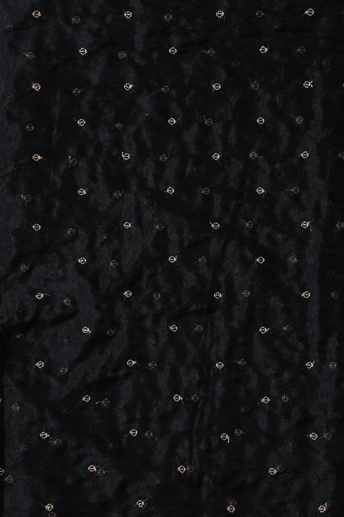 AIzaSyBcstauz-XMPRhEY21AUzeo032pxrXB5Ug - Cut Dana Beads With Zari Small Motif Embroidery On Black Organza Fabric