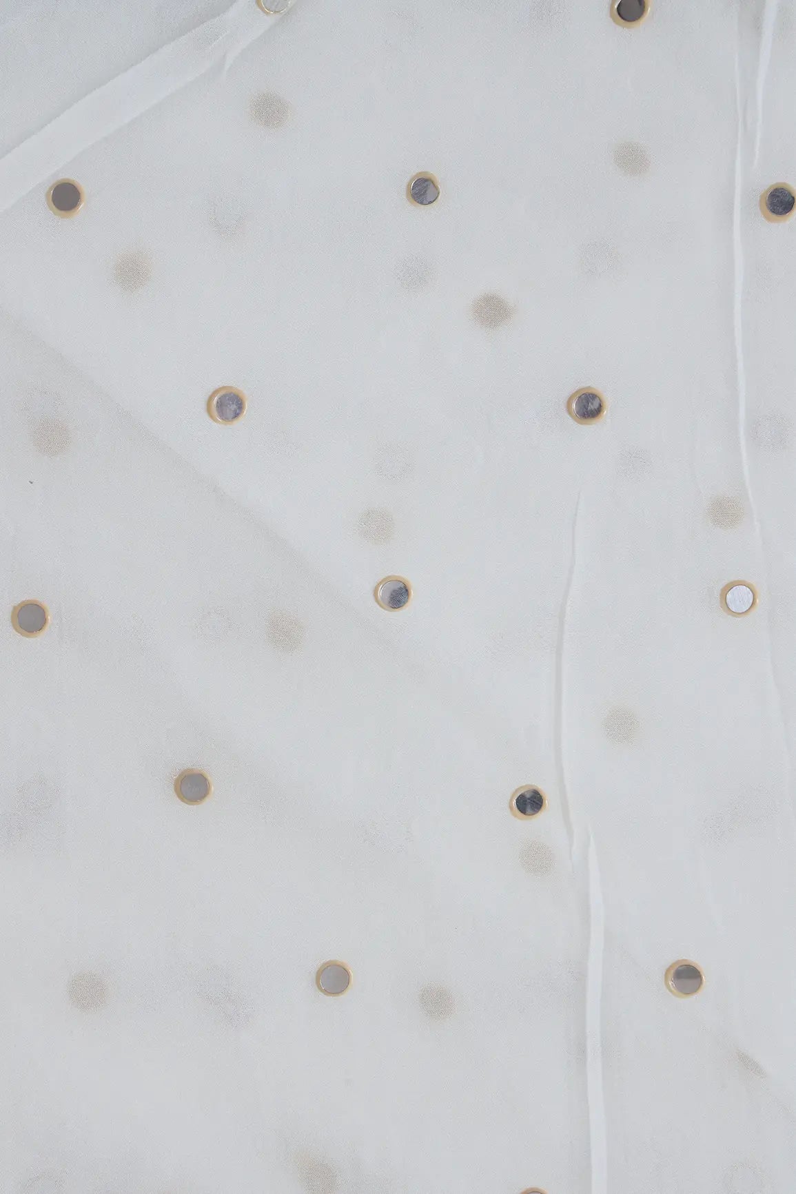 AIzaSyBcstauz-XMPRhEY21AUzeo032pxrXB5Ug - Beautiful Real Mirror Embroidery Work On Dyeable White Georgette Fabric