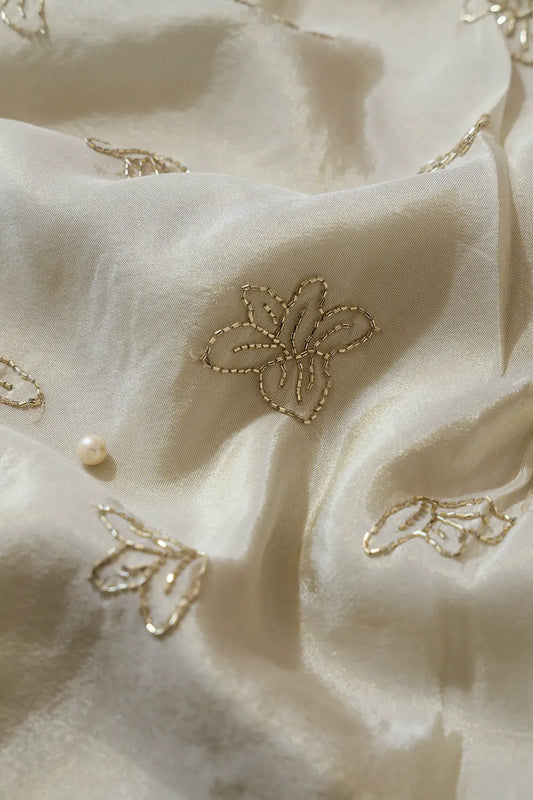 AIzaSyBcstauz-XMPRhEY21AUzeo032pxrXB5Ug - Beautiful Cut Dana Beads Floral Embroidery Work Dyeable Pure Viscose Zari Tissue Fabric