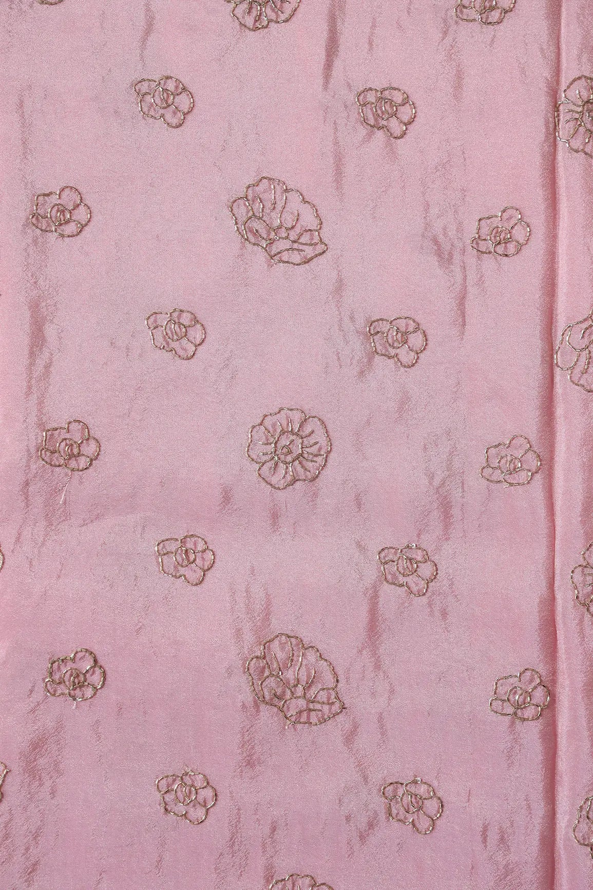 AIzaSyBcstauz-XMPRhEY21AUzeo032pxrXB5Ug - Cut Dana Beads Floral Embroidery Work On Pink Pure Viscose Zari Tissue Fabric
