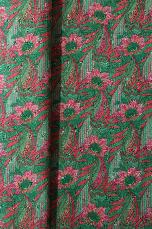 AIzaSyBcstauz-XMPRhEY21AUzeo032pxrXB5Ug - Floral Digital Print On Hakoba Cotton Embroidery Fabric