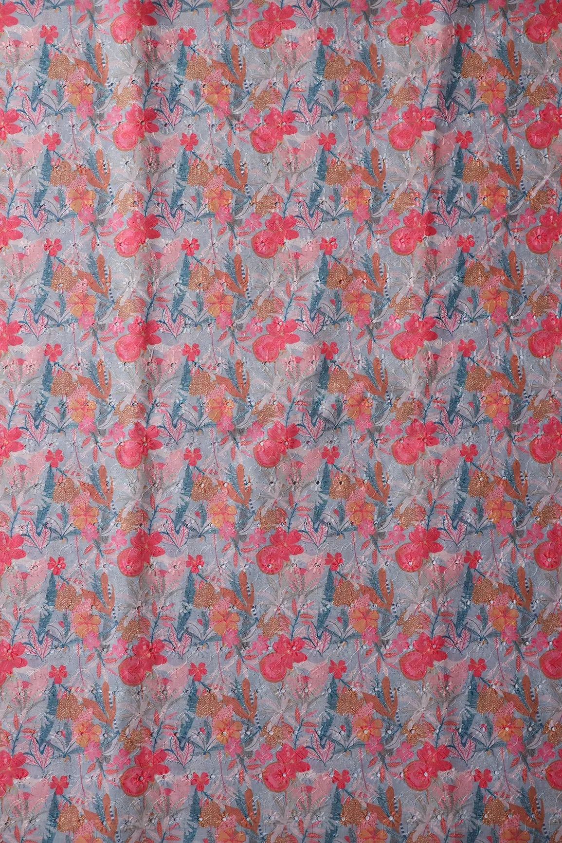 AIzaSyBcstauz-XMPRhEY21AUzeo032pxrXB5Ug - Floral Digital Print On Hakoba Cotton Embroidery Fabric