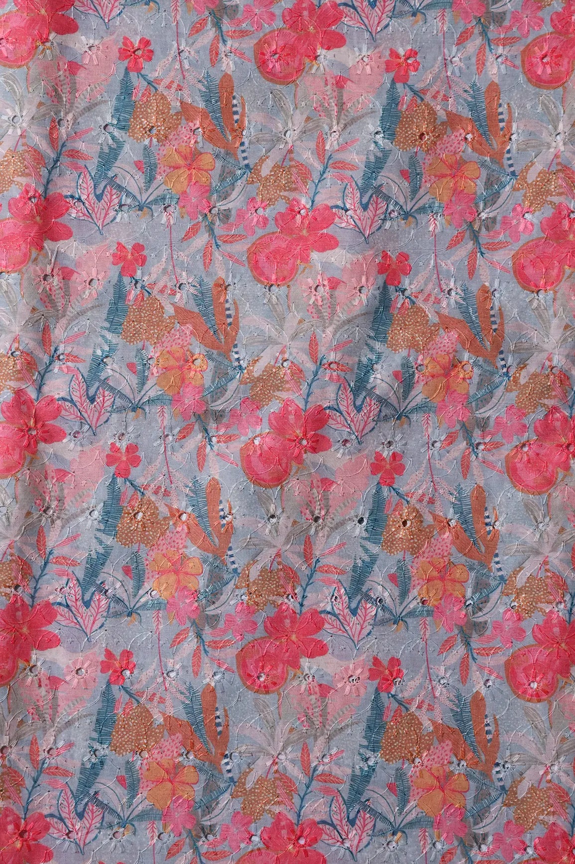 AIzaSyBcstauz-XMPRhEY21AUzeo032pxrXB5Ug - Floral Digital Print On Hakoba Cotton Embroidery Fabric