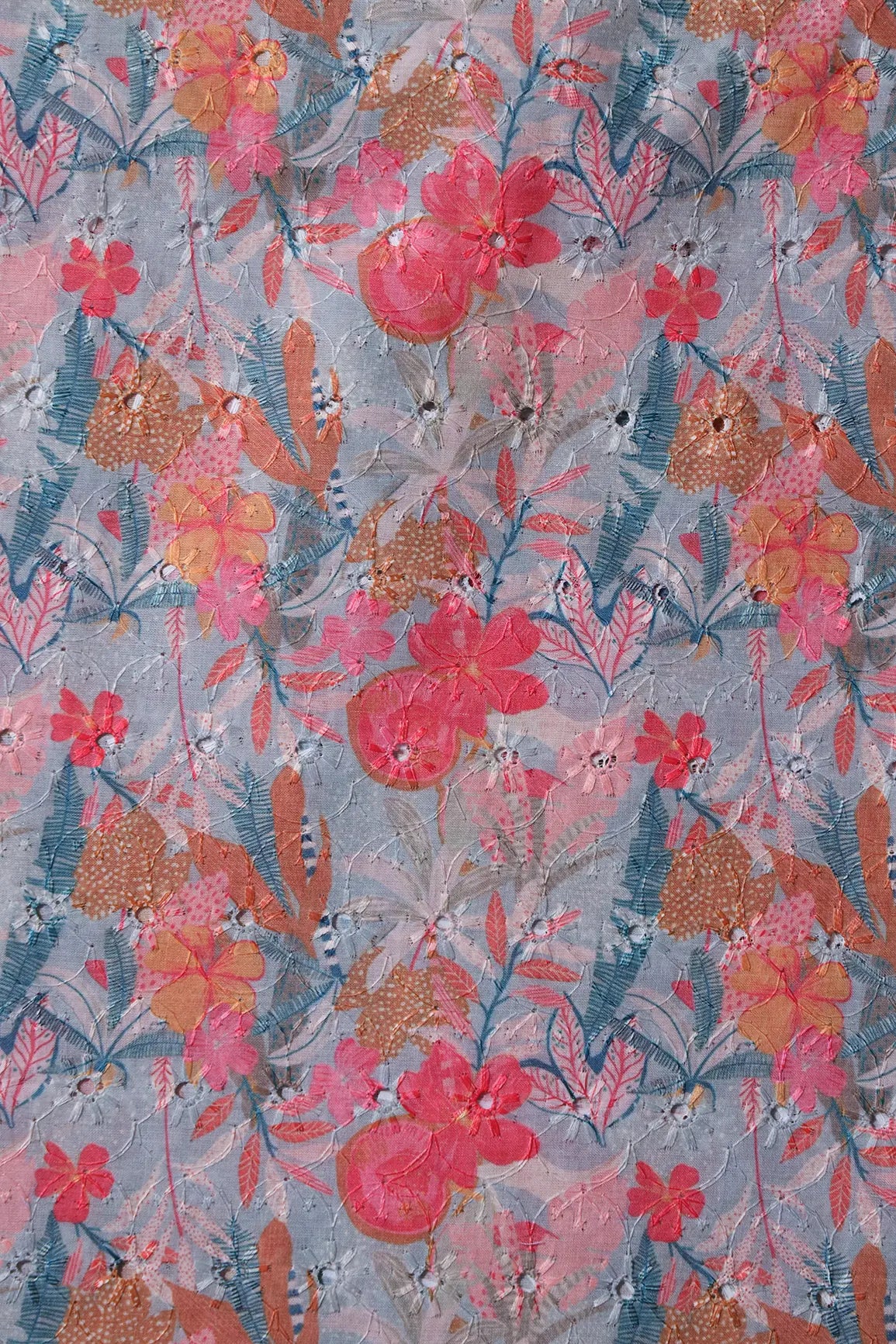 AIzaSyBcstauz-XMPRhEY21AUzeo032pxrXB5Ug - Floral Digital Print On Hakoba Cotton Embroidery Fabric