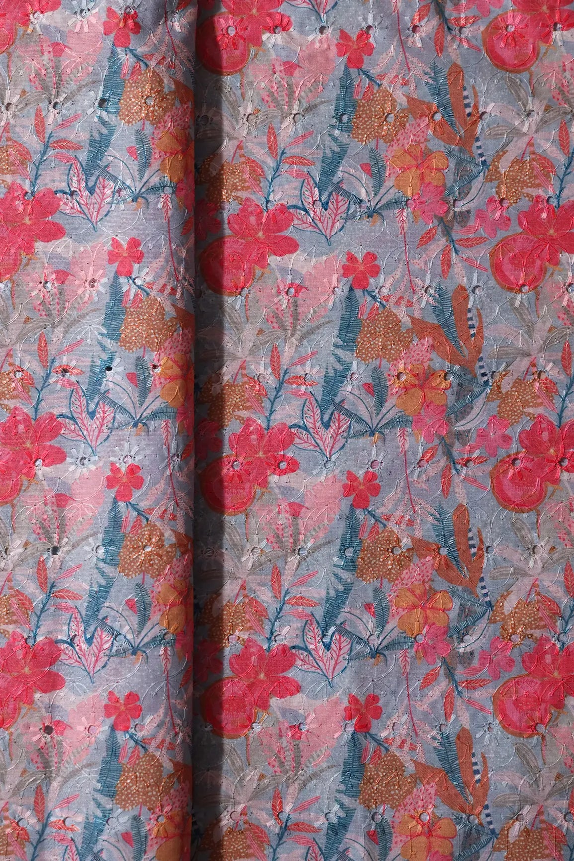 AIzaSyBcstauz-XMPRhEY21AUzeo032pxrXB5Ug - Floral Digital Print On Hakoba Cotton Embroidery Fabric