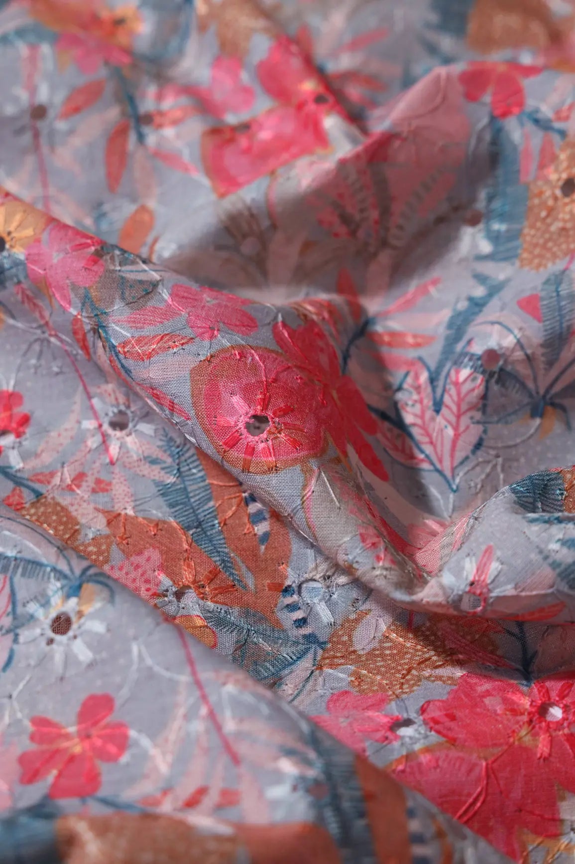 AIzaSyBcstauz-XMPRhEY21AUzeo032pxrXB5Ug - Floral Digital Print On Hakoba Cotton Embroidery Fabric