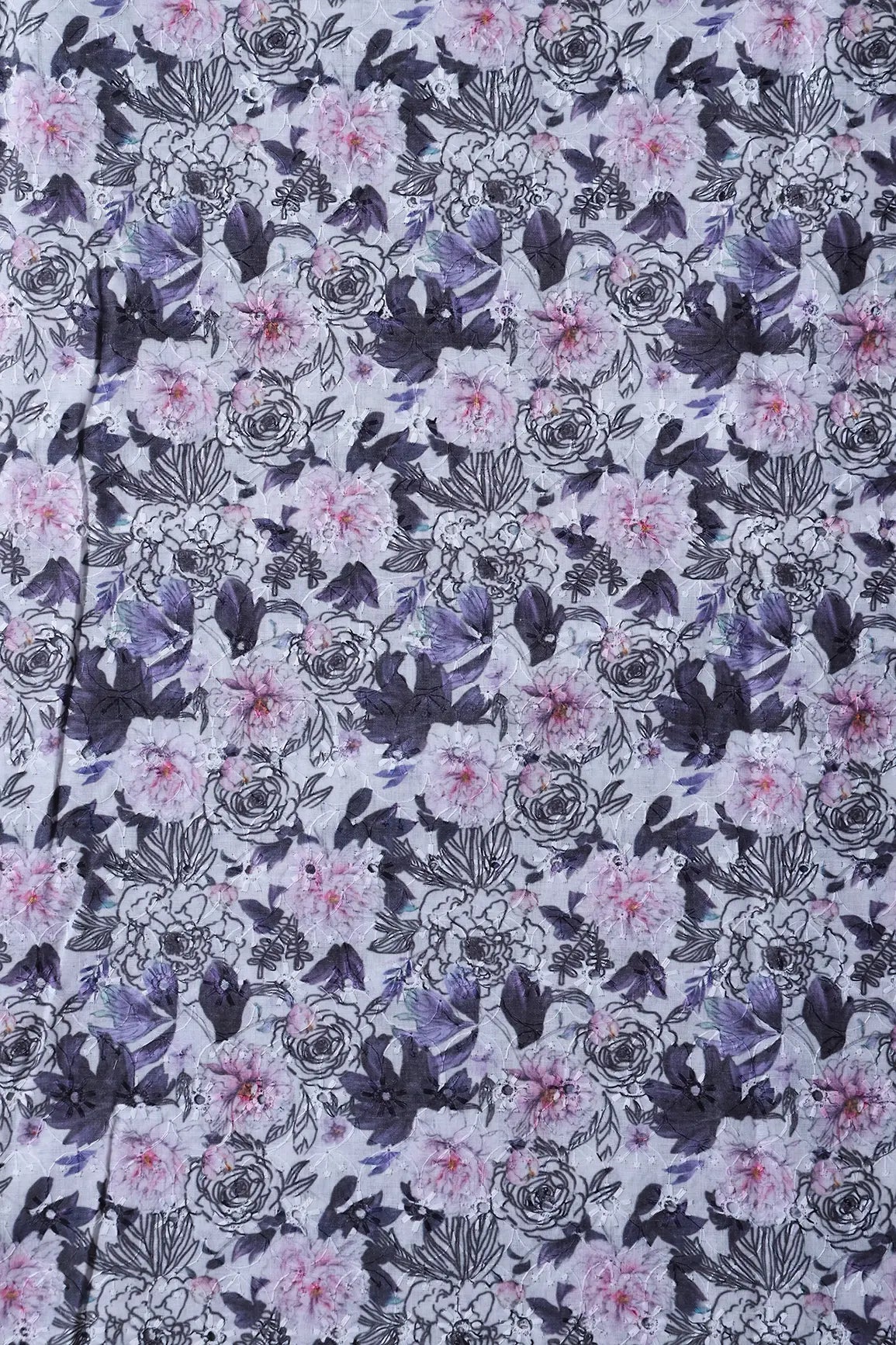 AIzaSyBcstauz-XMPRhEY21AUzeo032pxrXB5Ug - Floral Digital Print On Hakoba Cotton Embroidery Fabric