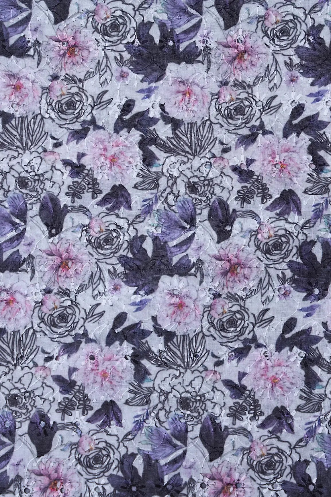 AIzaSyBcstauz-XMPRhEY21AUzeo032pxrXB5Ug - Floral Digital Print On Hakoba Cotton Embroidery Fabric