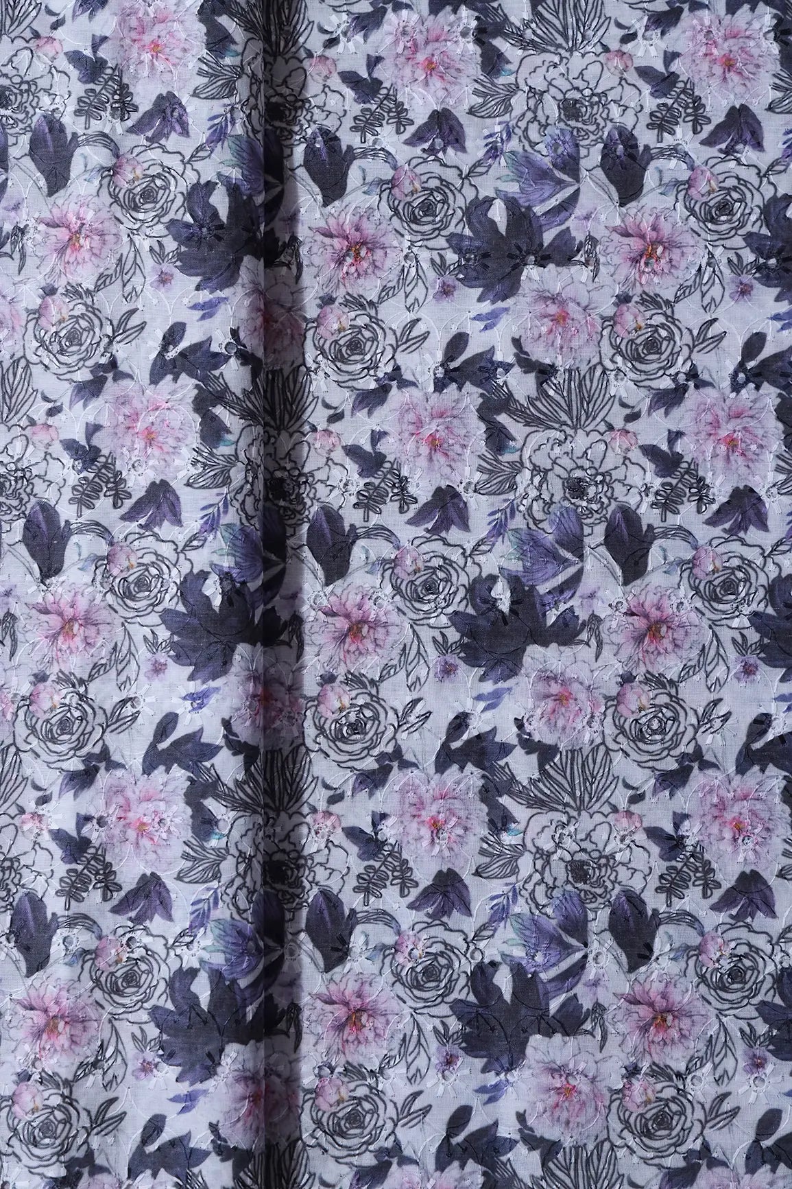 AIzaSyBcstauz-XMPRhEY21AUzeo032pxrXB5Ug - Floral Digital Print On Hakoba Cotton Embroidery Fabric