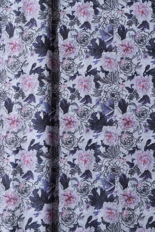 AIzaSyBcstauz-XMPRhEY21AUzeo032pxrXB5Ug - Floral Digital Print On Hakoba Cotton Embroidery Fabric