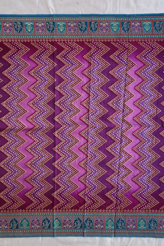 Purple Pure Viscose Dola Silk Jacquard Print Dupatta