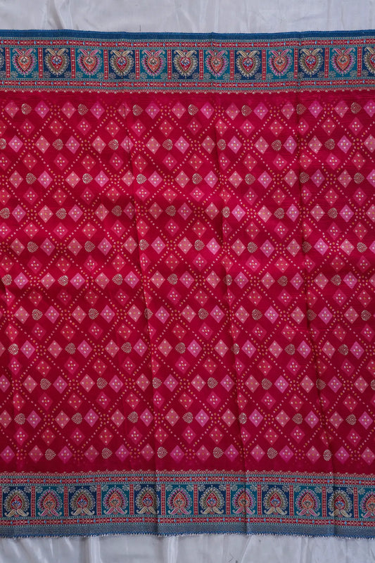 AIzaSyBcstauz-XMPRhEY21AUzeo032pxrXB5Ug - Fuchsia Pure Viscose Dola Silk Jacquard Print Dupatta
