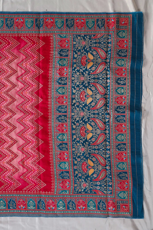 AIzaSyBcstauz-XMPRhEY21AUzeo032pxrXB5Ug - Fuchsia Pure Viscose Dola Silk Jacquard Print Dupatta