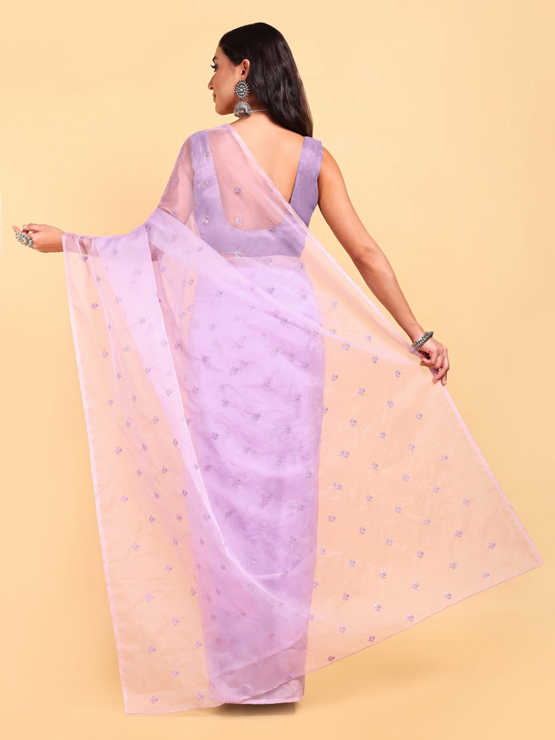 AIzaSyBcstauz-XMPRhEY21AUzeo032pxrXB5Ug - Lavender Saree Set (2 Piece)