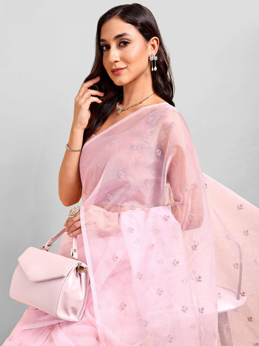 Pink Saree Set (2 Piece)