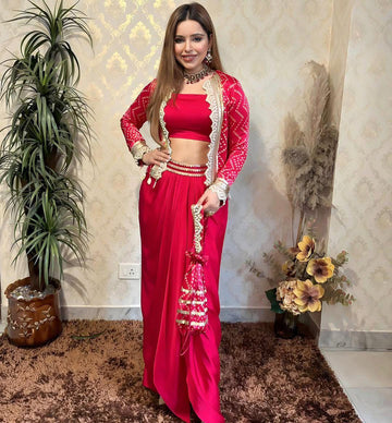 Amazing Perfect Cape Draped Jacket Skirt Set