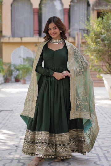 Awesome Rich Sequins Embroidered work Gown Party & Wedding Wear