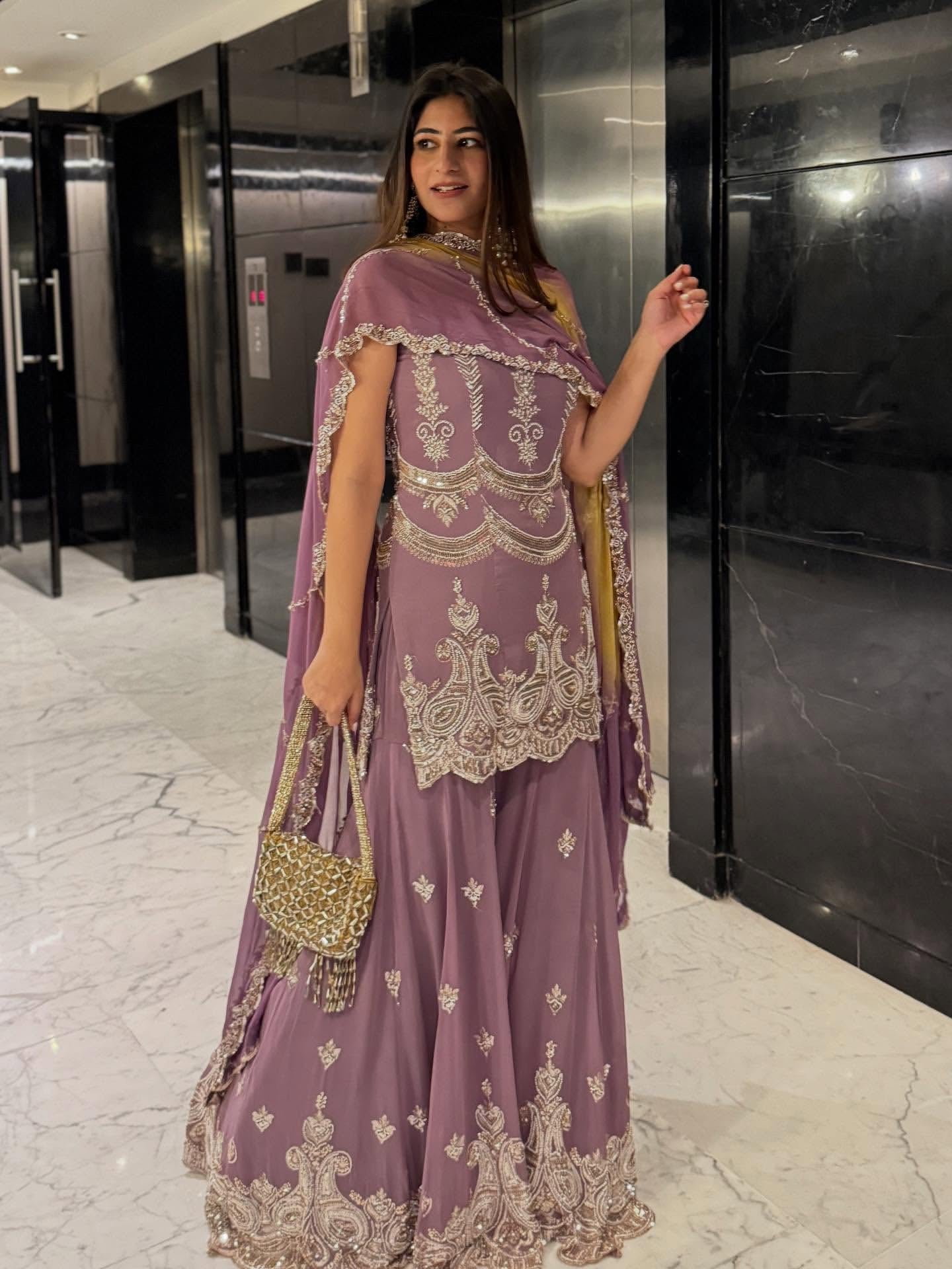 Premium Embroidered Georgette Sharara Set with Dupatta