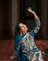 Elegant Embroidered Sequin Designer Suit Three Piece Set with Dupatta