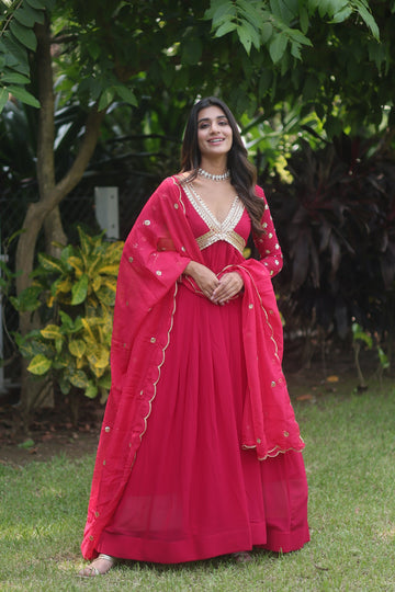 Readymade Alia Cut Gown With Dupatta