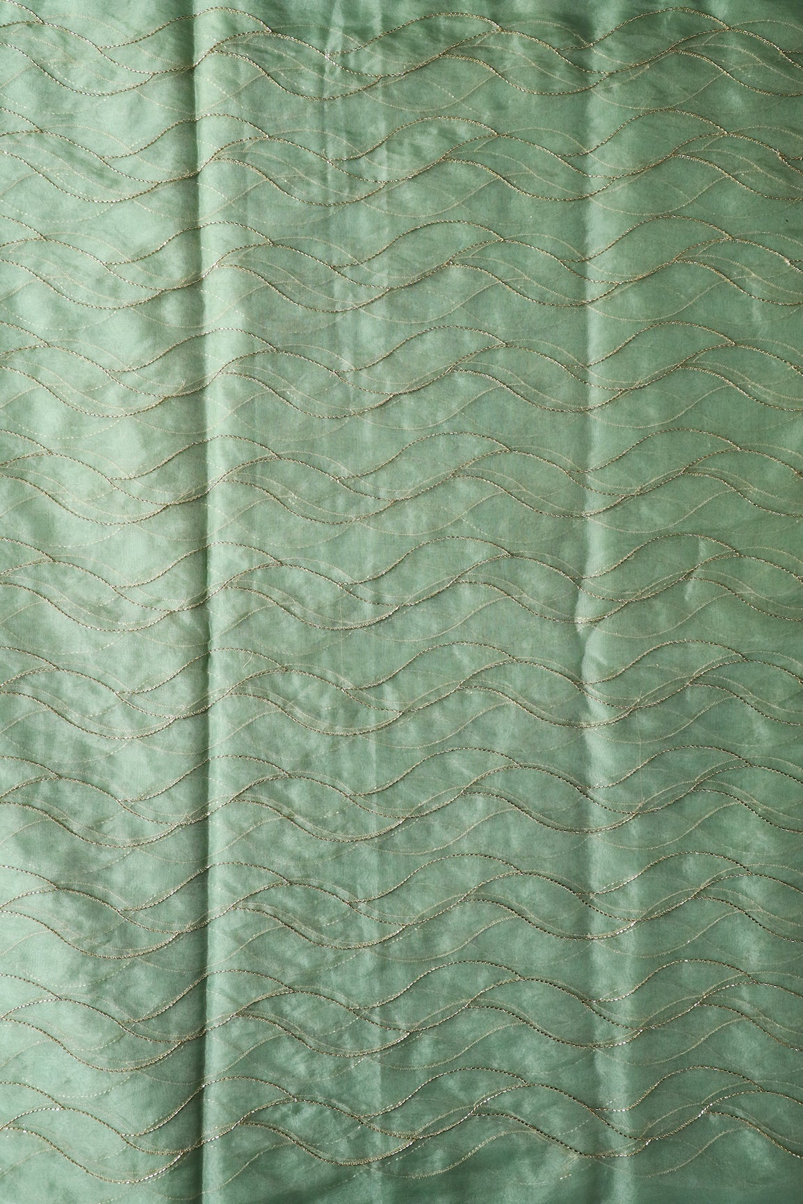 AIzaSyBcstauz-XMPRhEY21AUzeo032pxrXB5Ug - Cut Dana Beads Wonderful Wavy Embroidery On Olive Organza Fabric
