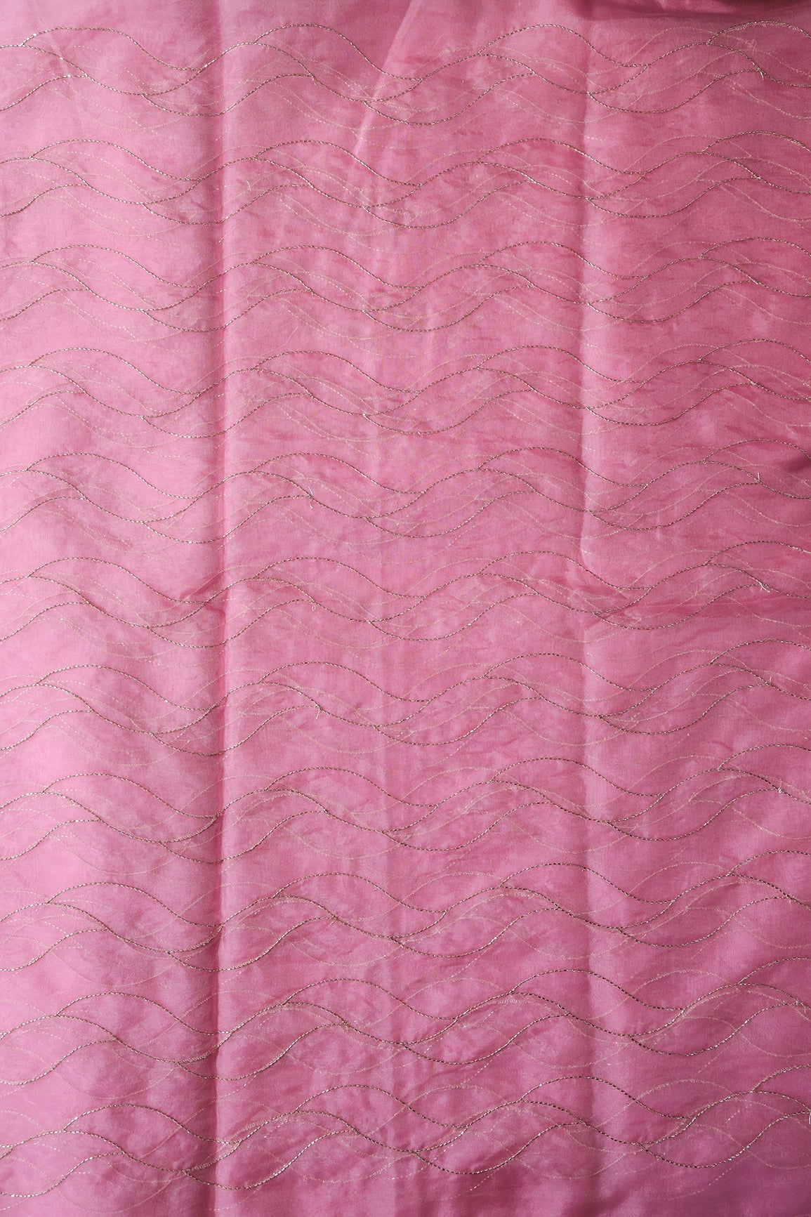 AIzaSyBcstauz-XMPRhEY21AUzeo032pxrXB5Ug - Cut Dana Beads Wonderful Wavy Embroidery On Gajri Pink Organza Fabric