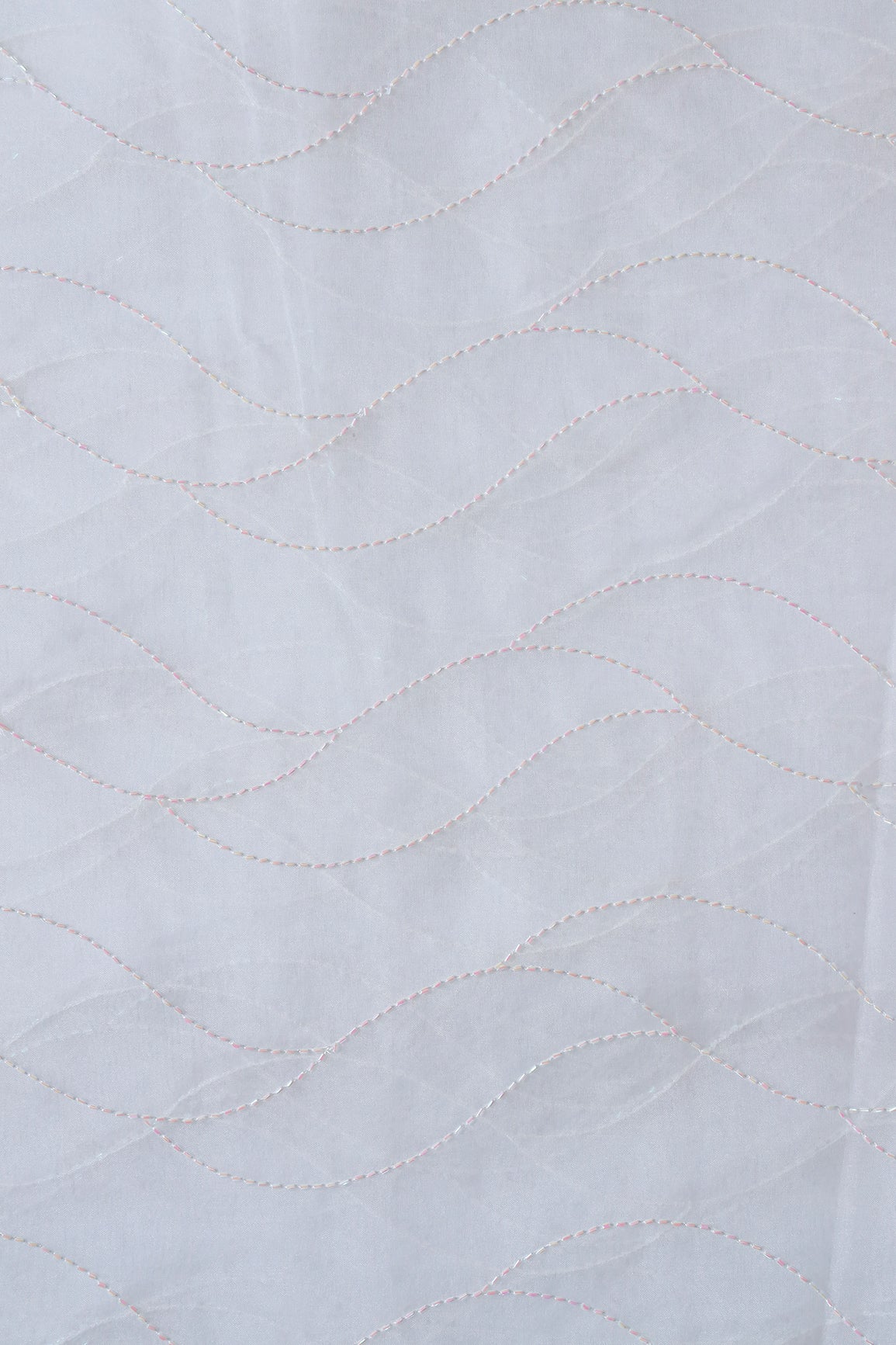 AIzaSyBcstauz-XMPRhEY21AUzeo032pxrXB5Ug - Cut Dana Beads Wonderful Wavy Embroidery On White Dyeable Organza Fabric