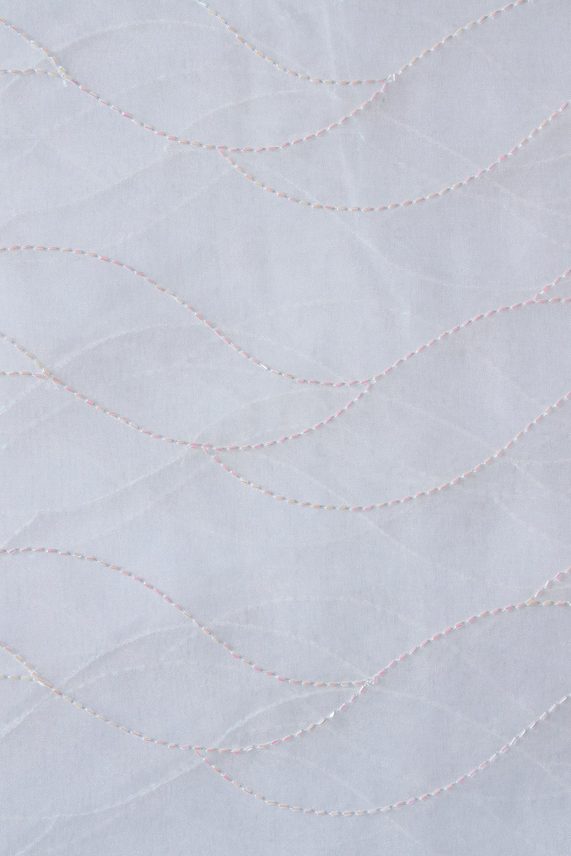 AIzaSyBcstauz-XMPRhEY21AUzeo032pxrXB5Ug - Cut Dana Beads Wonderful Wavy Embroidery On White Dyeable Organza Fabric