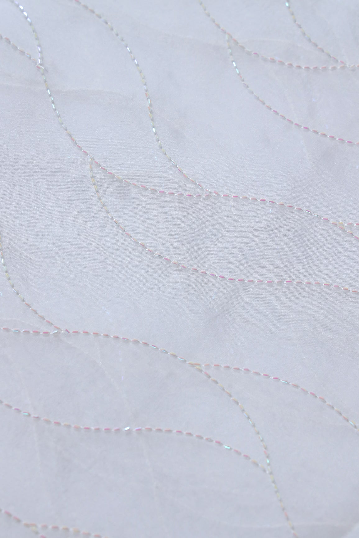 AIzaSyBcstauz-XMPRhEY21AUzeo032pxrXB5Ug - Cut Dana Beads Wonderful Wavy Embroidery On White Dyeable Organza Fabric