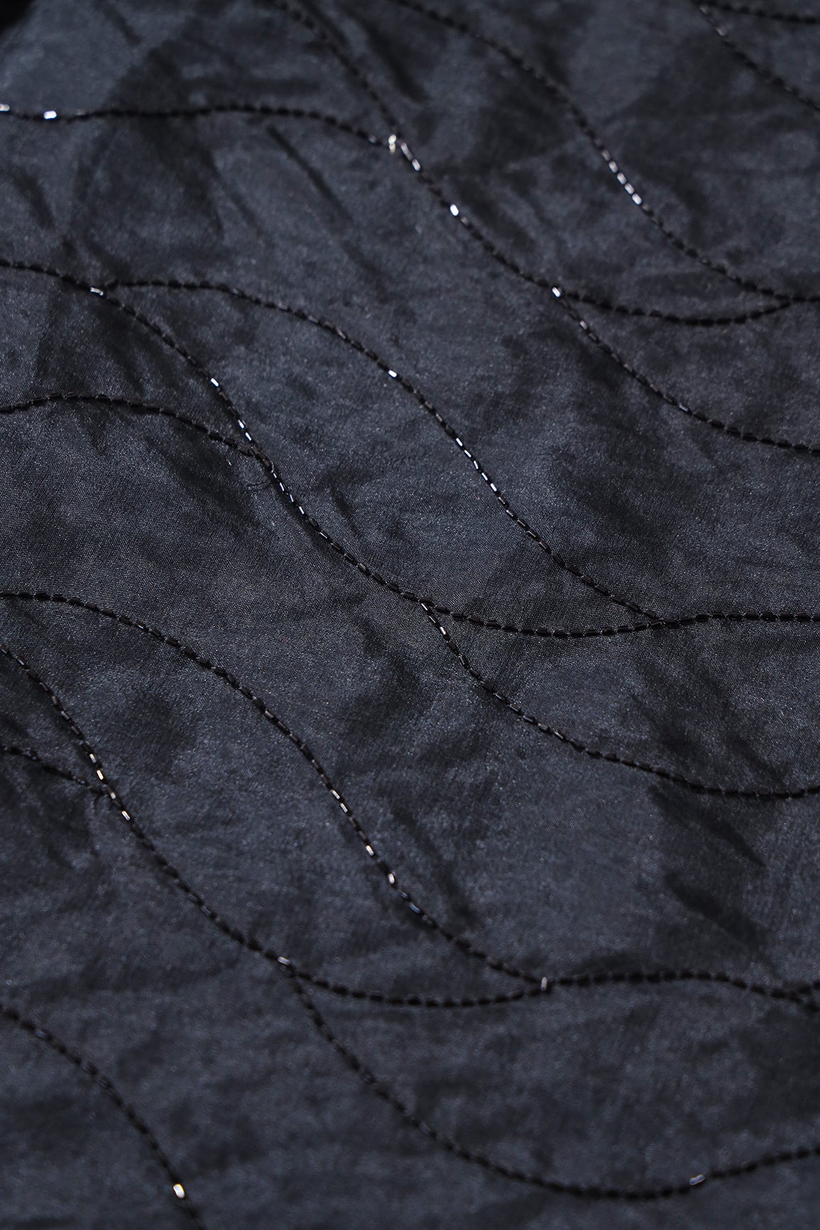 AIzaSyBcstauz-XMPRhEY21AUzeo032pxrXB5Ug - Cut Dana Beads Wonderful Wavy Embroidery On Black Organza Fabric