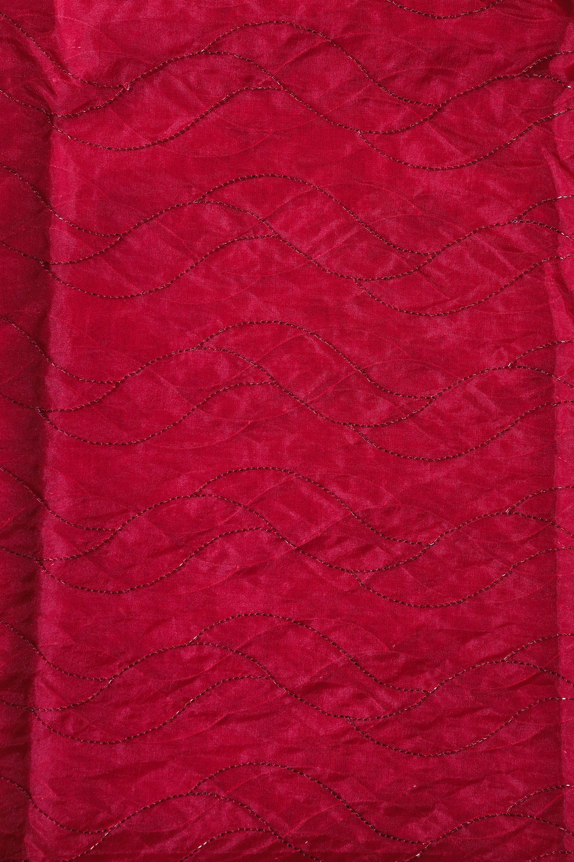 AIzaSyBcstauz-XMPRhEY21AUzeo032pxrXB5Ug - Cut Dana Beads Wonderful Wavy Embroidery On Red Organza Fabric