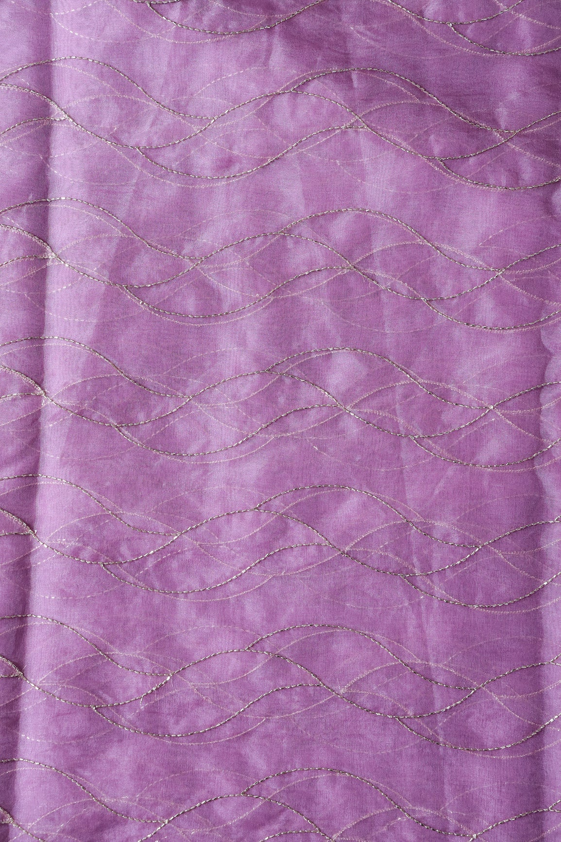 AIzaSyBcstauz-XMPRhEY21AUzeo032pxrXB5Ug - Cut Dana Beads Wonderful Wavy Embroidery On Lavender Organza Fabric
