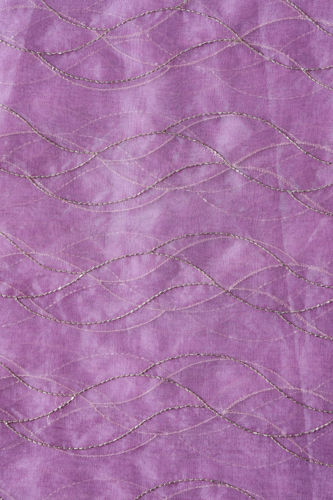 AIzaSyBcstauz-XMPRhEY21AUzeo032pxrXB5Ug - Cut Dana Beads Wonderful Wavy Embroidery On Lavender Organza Fabric