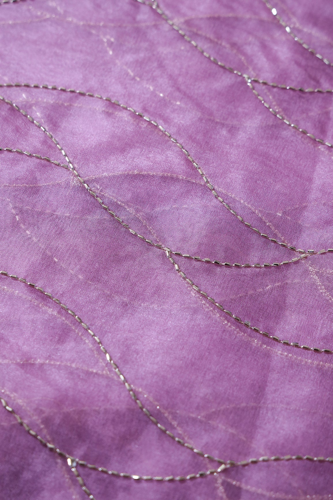 AIzaSyBcstauz-XMPRhEY21AUzeo032pxrXB5Ug - Cut Dana Beads Wonderful Wavy Embroidery On Lavender Organza Fabric