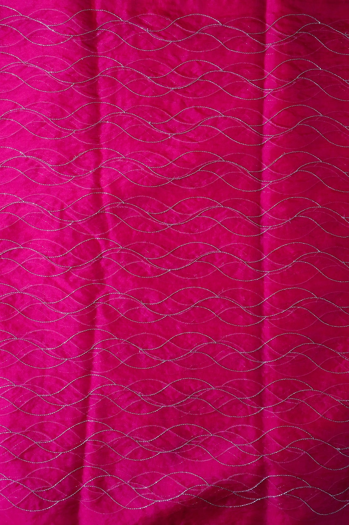 AIzaSyBcstauz-XMPRhEY21AUzeo032pxrXB5Ug - Cut Dana Beads Wonderful Wavy Embroidery On Fuchsia Organza Fabric