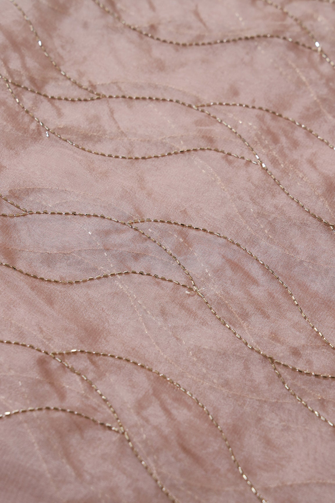 AIzaSyBcstauz-XMPRhEY21AUzeo032pxrXB5Ug - Cut Dana Beads Wonderful Wavy Embroidery On Beige Organza Fabric