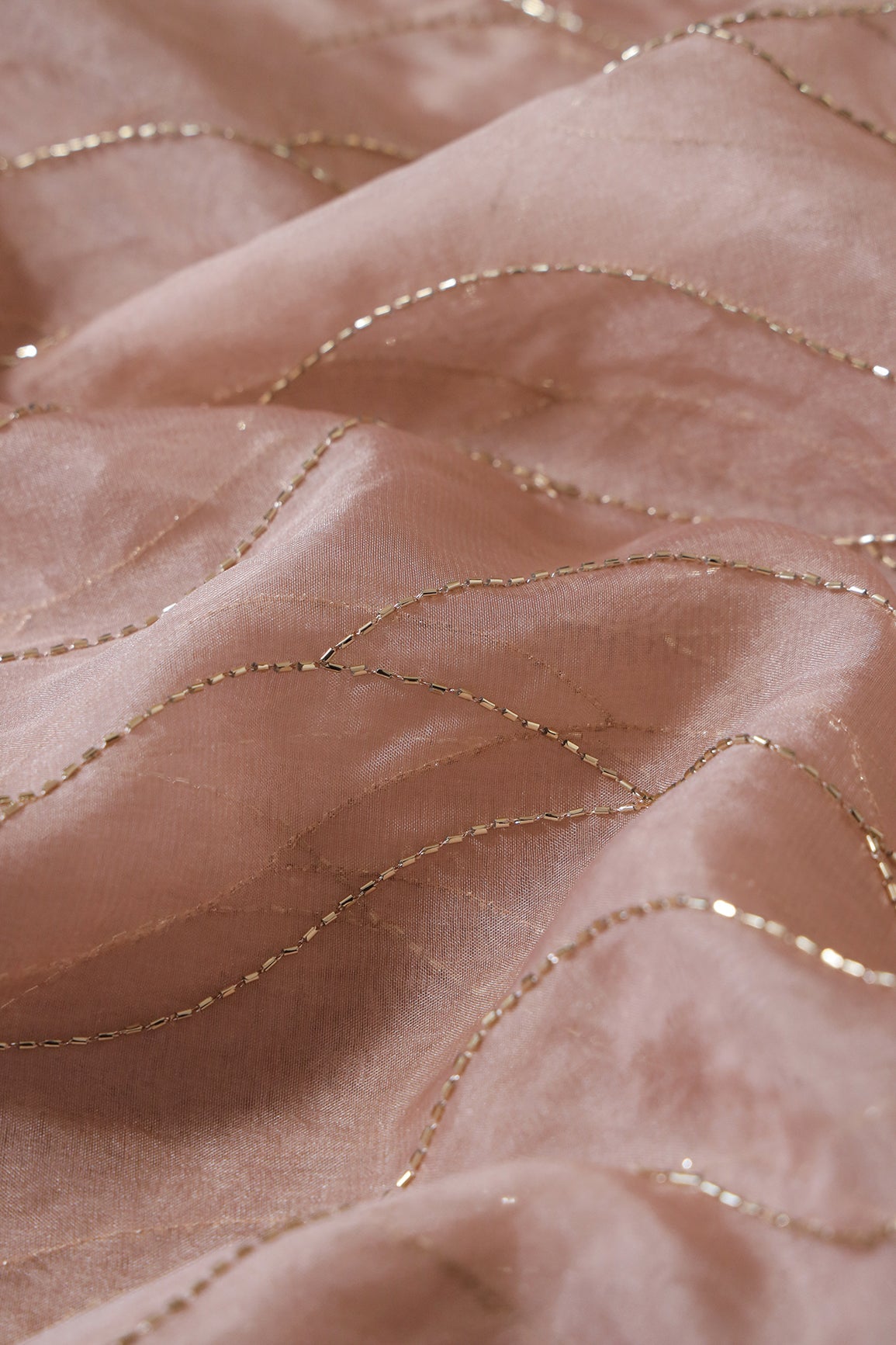 AIzaSyBcstauz-XMPRhEY21AUzeo032pxrXB5Ug - Cut Dana Beads Wonderful Wavy Embroidery On Beige Organza Fabric