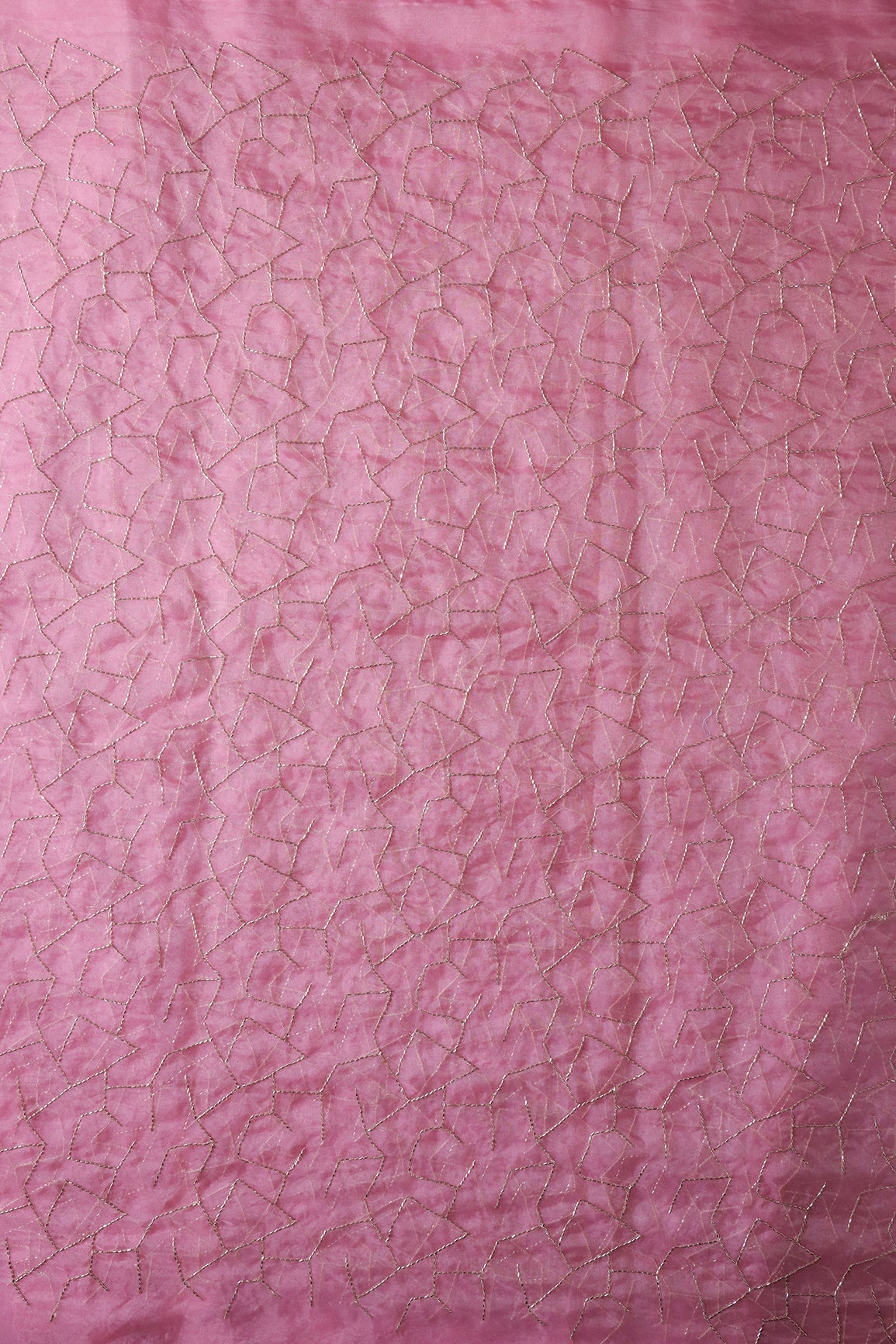 AIzaSyBcstauz-XMPRhEY21AUzeo032pxrXB5Ug - Cut Dana Beads Appealing Abstract Embroidery On Gajri Pink Organza Fabric