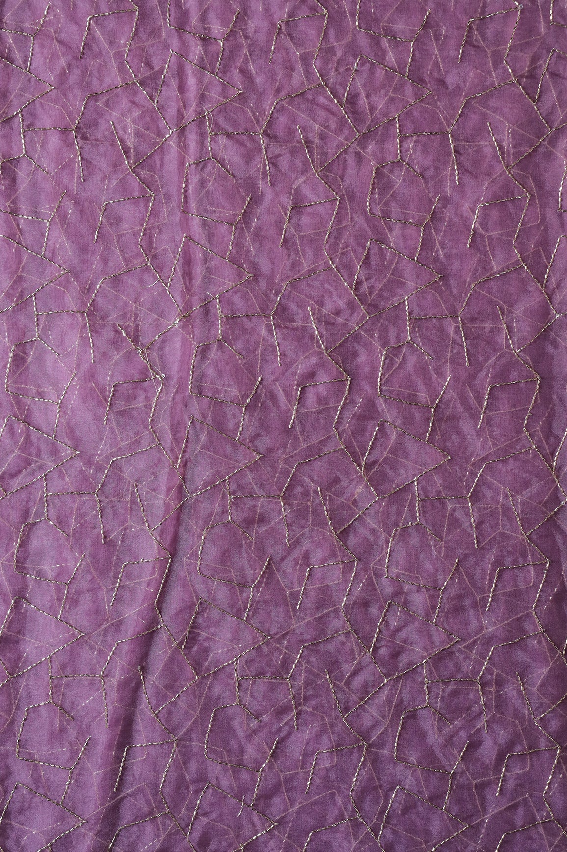 AIzaSyBcstauz-XMPRhEY21AUzeo032pxrXB5Ug - Cut Dana Beads Appealing Abstract Embroidery On Lavender Organza Fabric