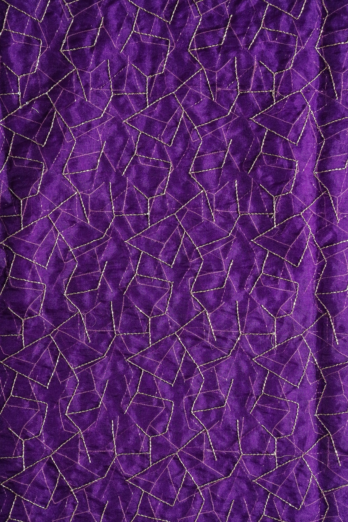 AIzaSyBcstauz-XMPRhEY21AUzeo032pxrXB5Ug - Cut Dana Beads Appealing Abstract Embroidery On Purple Organza Fabric