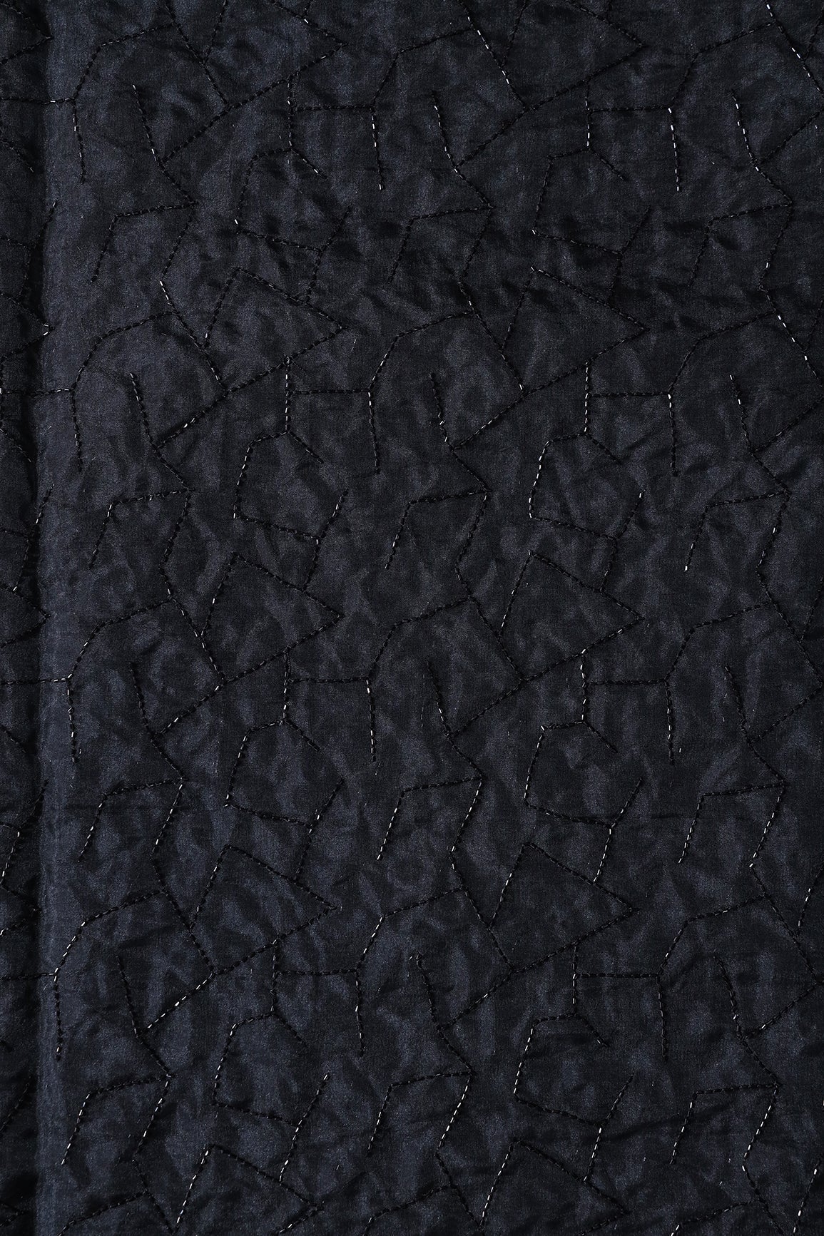 AIzaSyBcstauz-XMPRhEY21AUzeo032pxrXB5Ug - Cut Dana Beads Appealing Abstract Embroidery On Black Organza Fabric