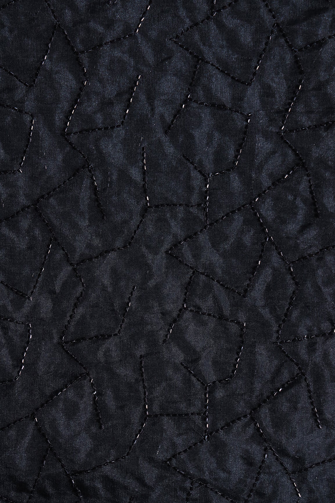 AIzaSyBcstauz-XMPRhEY21AUzeo032pxrXB5Ug - Cut Dana Beads Appealing Abstract Embroidery On Black Organza Fabric